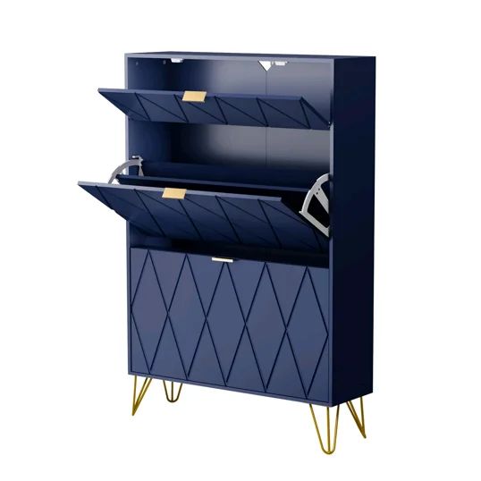 

Шкаф для обуви Combohome из дерева с металлическими ножками, вместимостью на 16 пар, 3 отделения.