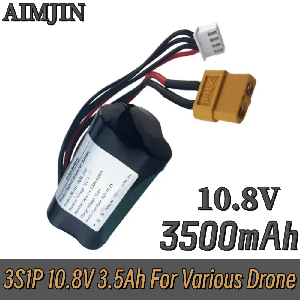 

3S1P 10.8V 3.5Ah High Capacity UAV Rechargeable Li-ion Batter For Various Remote Control Airplane Drone Quadrotor XH2.54-4P XT60