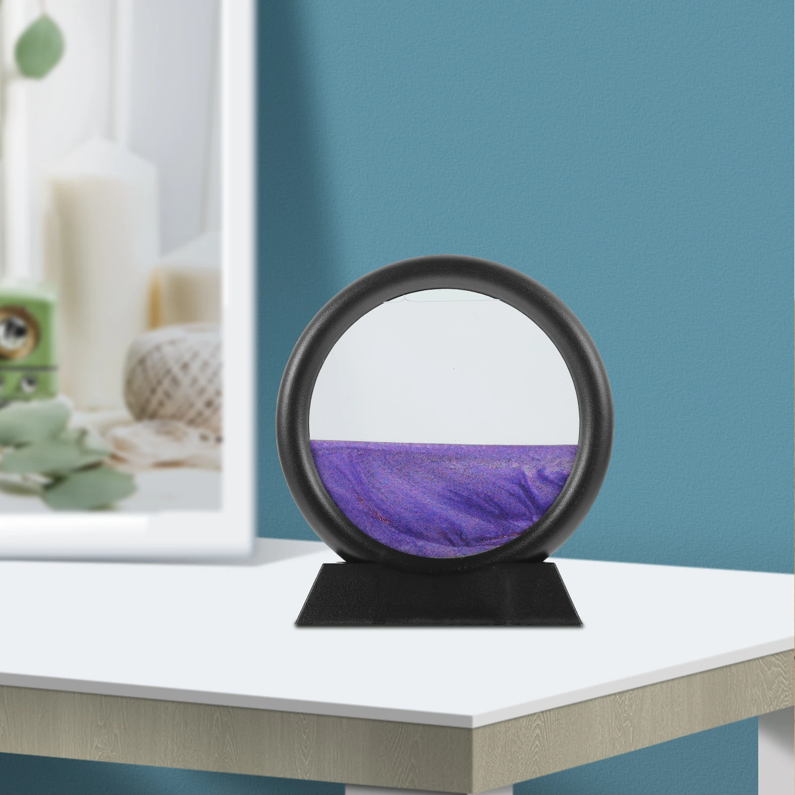 

3D Quicksand Painting Hourglass Desktop Ornament Moving Sand Art Decor Transparent Home Gift Wedding Birthday