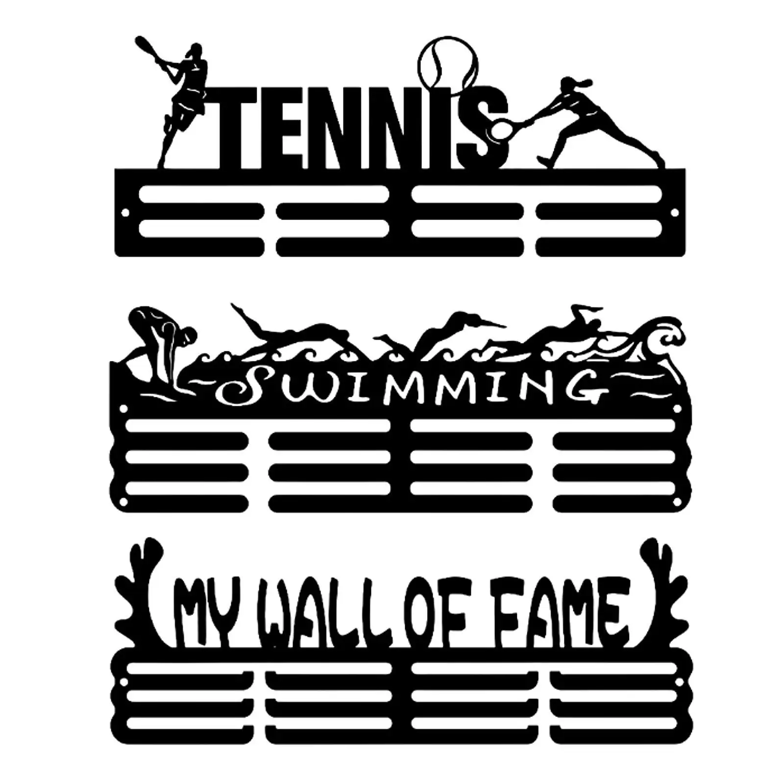 Medal Holder Ribbon Shelf Wall Mounted Iron Display Rack for Sports Awards Gymnastic Medals Organizer