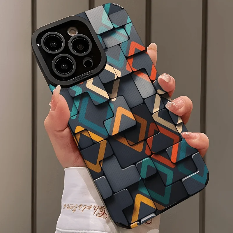 

Geometric phone case for iPhone 1716 Pro 15 Pro 14 13 12 11 XS 14 PRO MAX 16 plus 14Pro 12pro