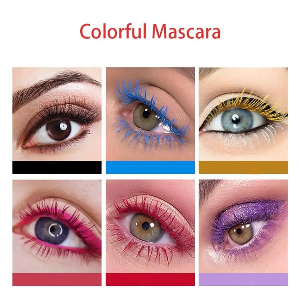 Moda ultra-fino colorido rímel curling grosso à prova dwaterproof água colorido neon cílios de longa duração sem manchas feminino