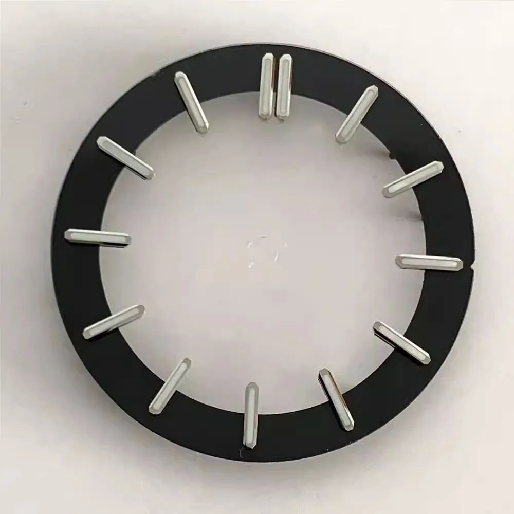 31.8mm Watch Dial Green Luminous Dial for NH70 Movement Round Dials Silver/Rose Nails Watch Face Modified Accessories