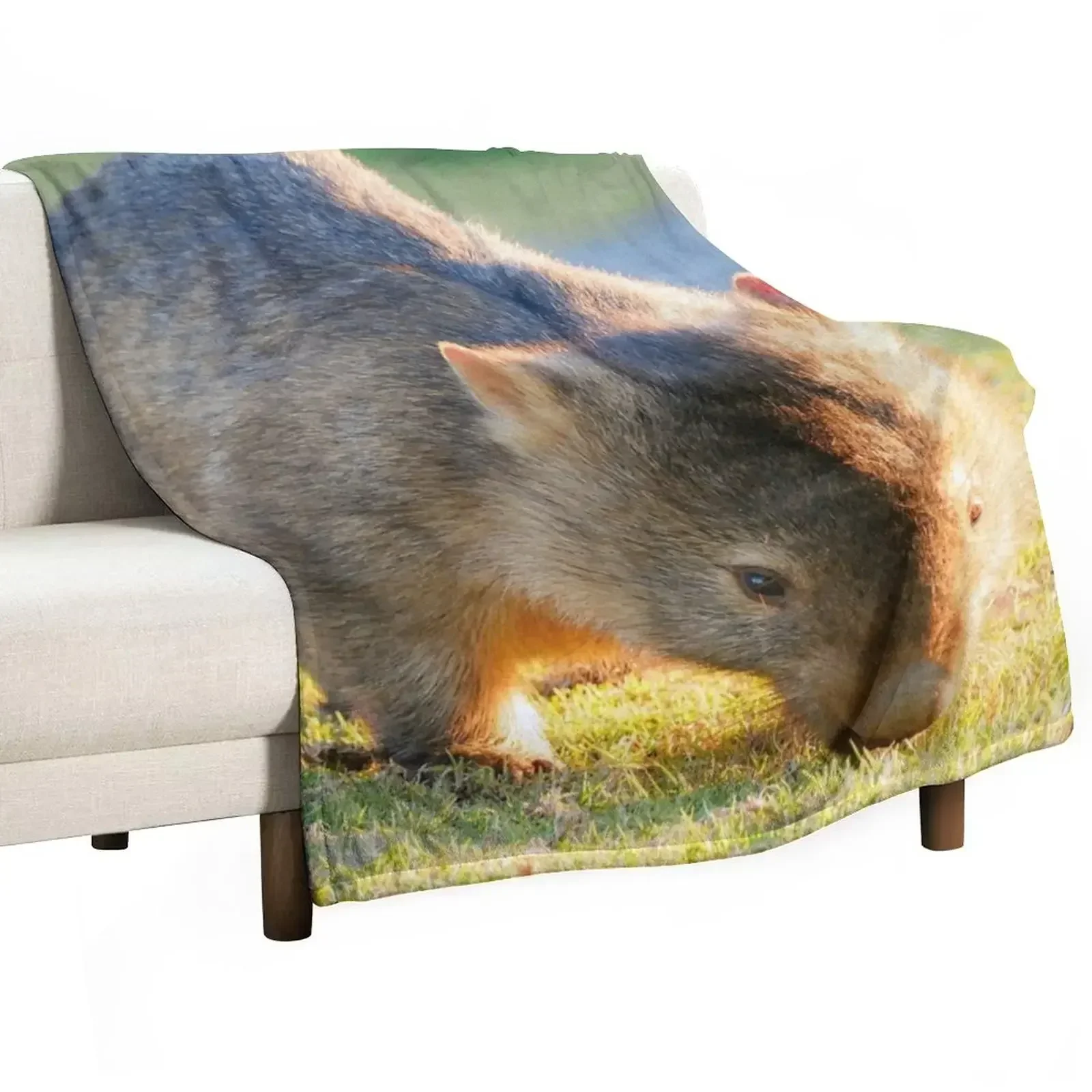 Adorable Wombat Throw Blanket funny gift Blankets Sofas Of Decoration Sofa Throw Blankets