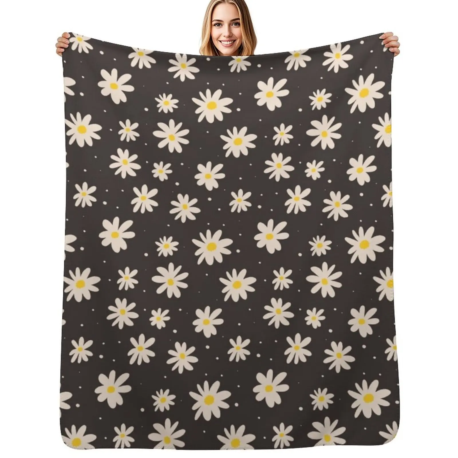

Daisy Grunge Throw Blanket Blankets For Sofas valentine gift ideas Quilt for winter Blankets