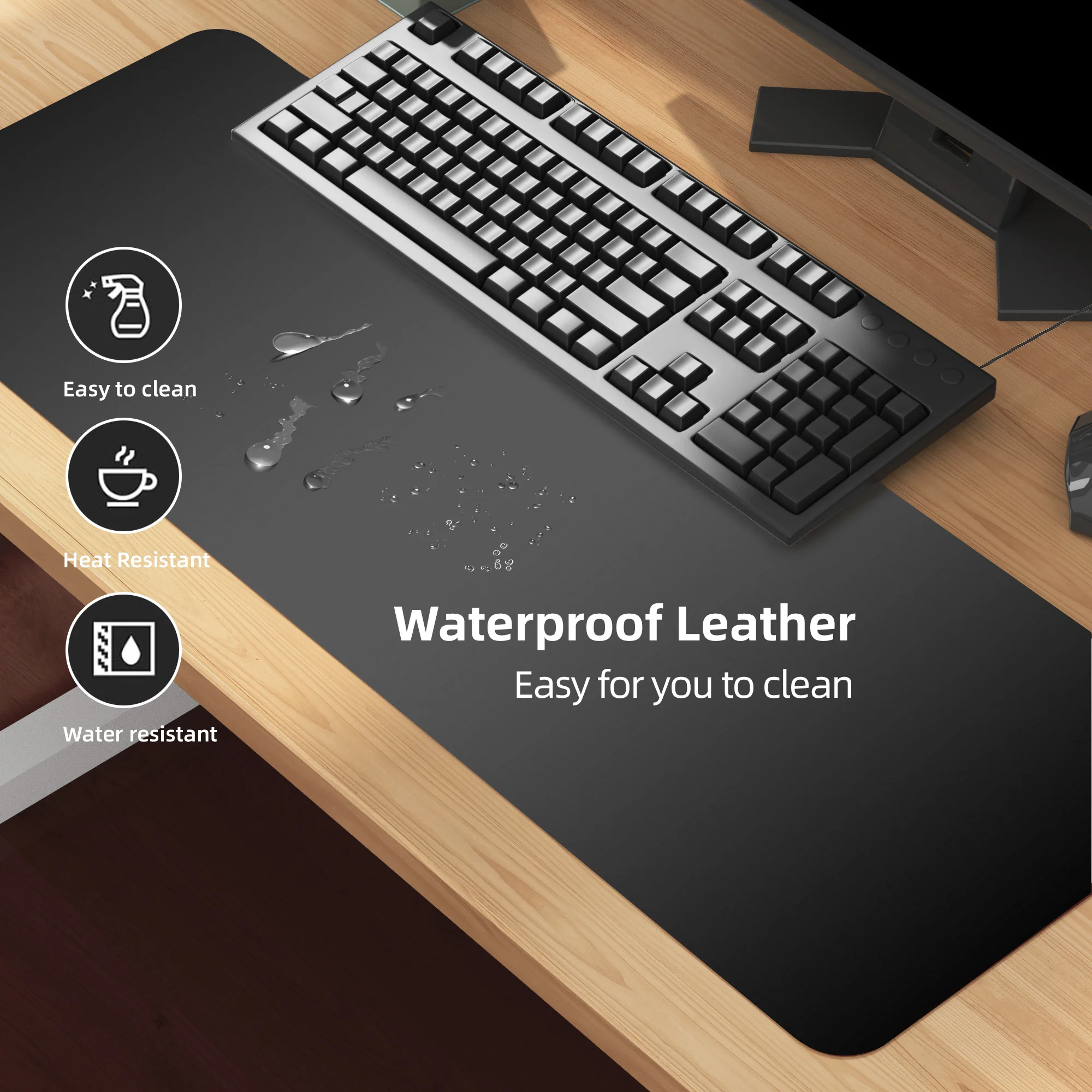 Large Size Office Desk Mat PU Leather Waterproof Mouse Pad Desktop Keyboard Desk Pad Gaming Mousepad PC Accessories