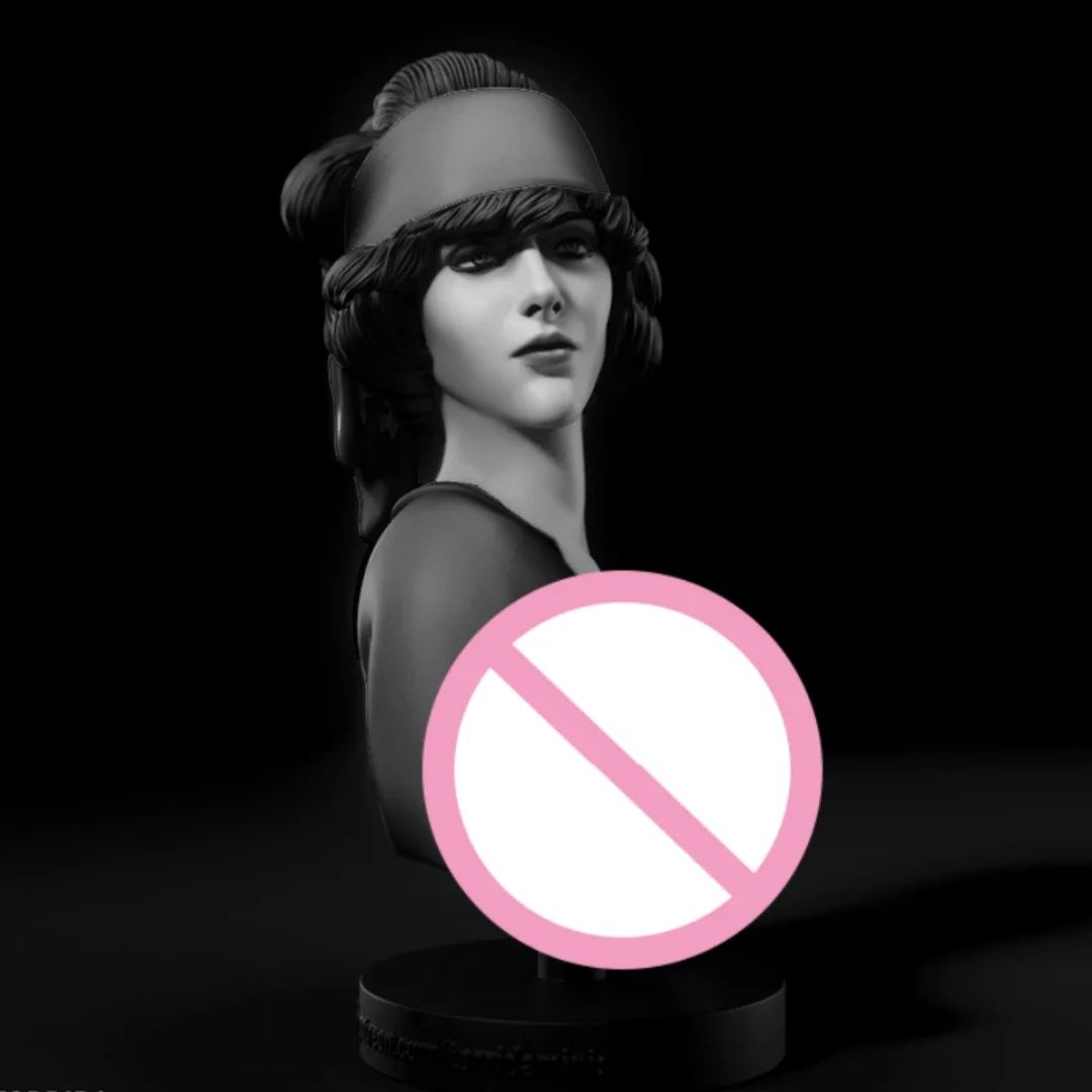 

75mm high Resin Figure Sexy beauty upper body bust Nsfw two versions Assemble Model Kit Unassembled Unpainted 3D Statue toy