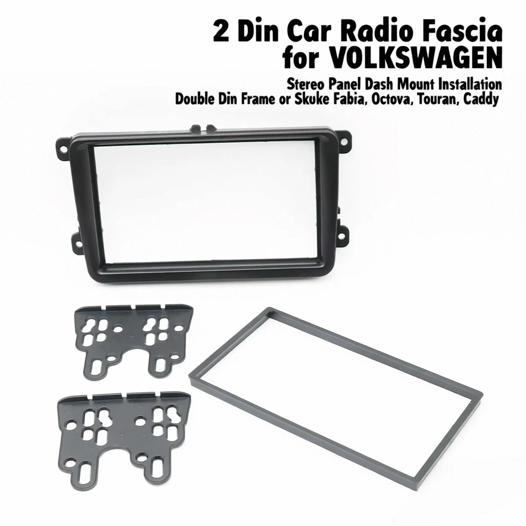 

2-диночный автомобильный радиоприемник для VOLKSWAGEN, установка крепления на приборной панели стереосистемы, двойная рама Din для Skoda Fabia, Octavia