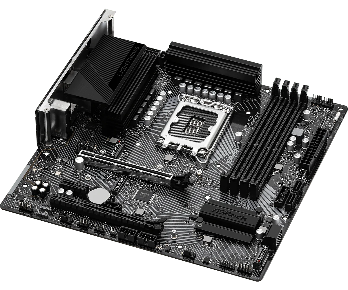 ASROCK Z790M PG LIGHTNING/D4 Motherboard LGA1700 Intel Z790 4xDDR4 128 GB Micro ATX unterstützt Core i3-13100 i5-12600 i9-13900 CPU