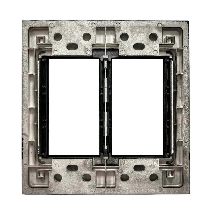 Black Color Blank Wall Panel Faceplate Socket Suit For 6 Ports Modules Empty Frame Outlet 120x120mm