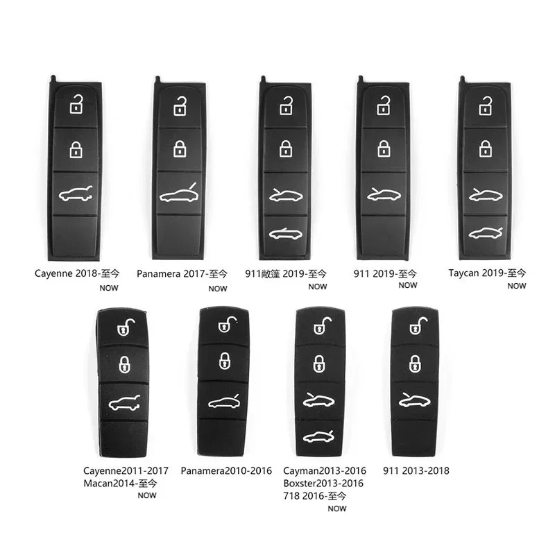 Capa de borracha para chave de carro, para porsche panamera cayenne macan taycan boxster 718 911, controle remoto, botão de chave de silicone, substituição