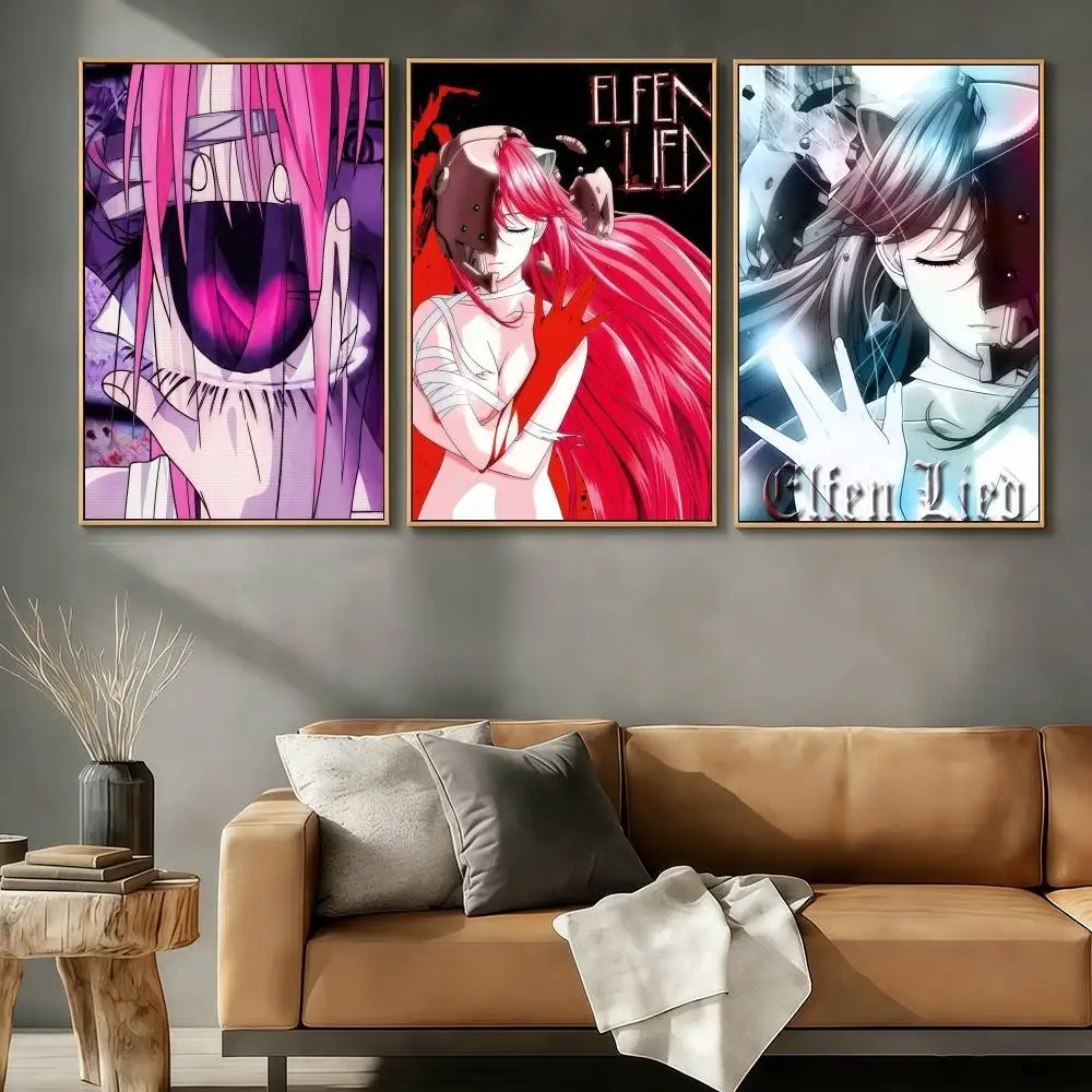 ANIME E-ElfenS L-LiedS Poster Stickers Art Print Retro Vintage Wall Decor HD Living Room Home Office Gift Occasion