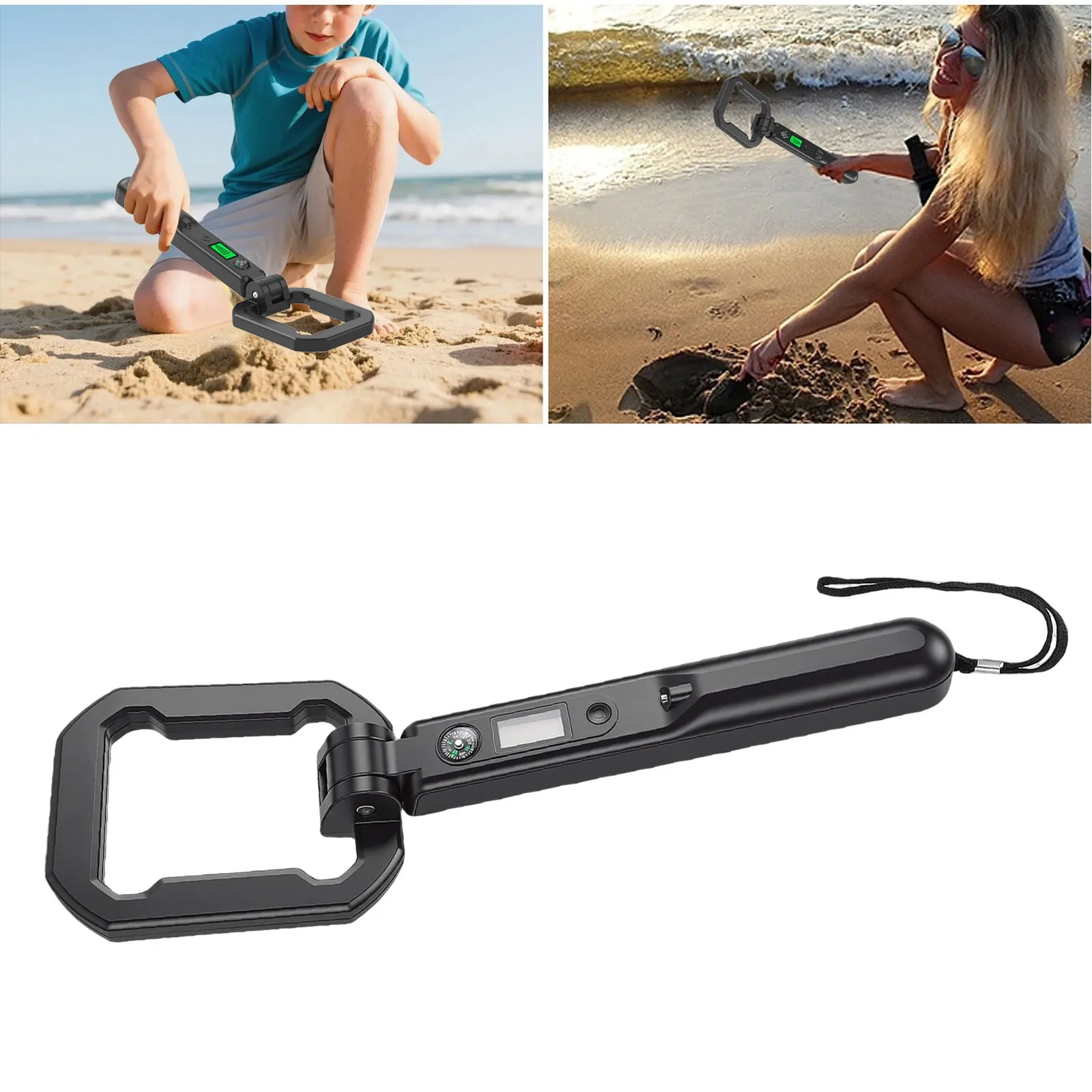 Metal Detector Water Proof Foldable Handheld Metal Finder with LCD Display NEW