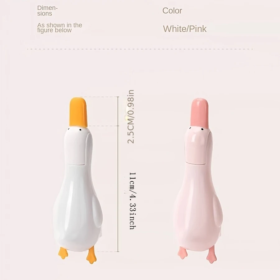 2-in-1 Cute Duck Shaped Double-head Design Cleaning Clip Dust Stain Removal Shovel - Bathroom Cleaner Tool With Drainage Hole