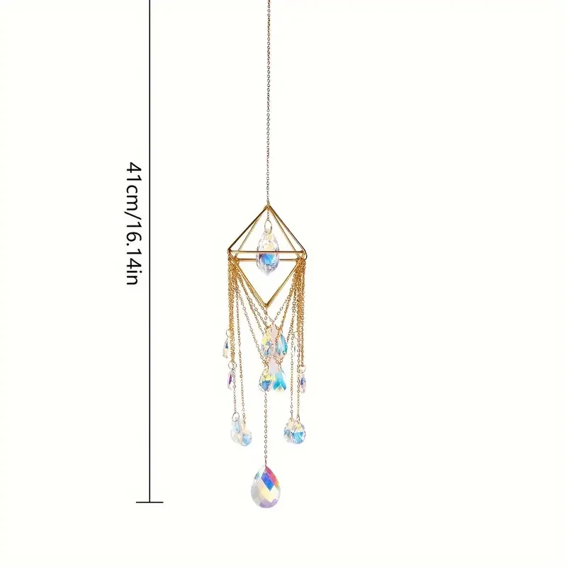 1pc jardim metal cristal estrela lua sun catcher janela pendurado decoração, quarto sinos de vento pendurado decoração parede deco