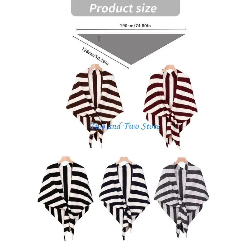 Hx6f Stripd e Solid Wool Sciarpa invernale Mashi