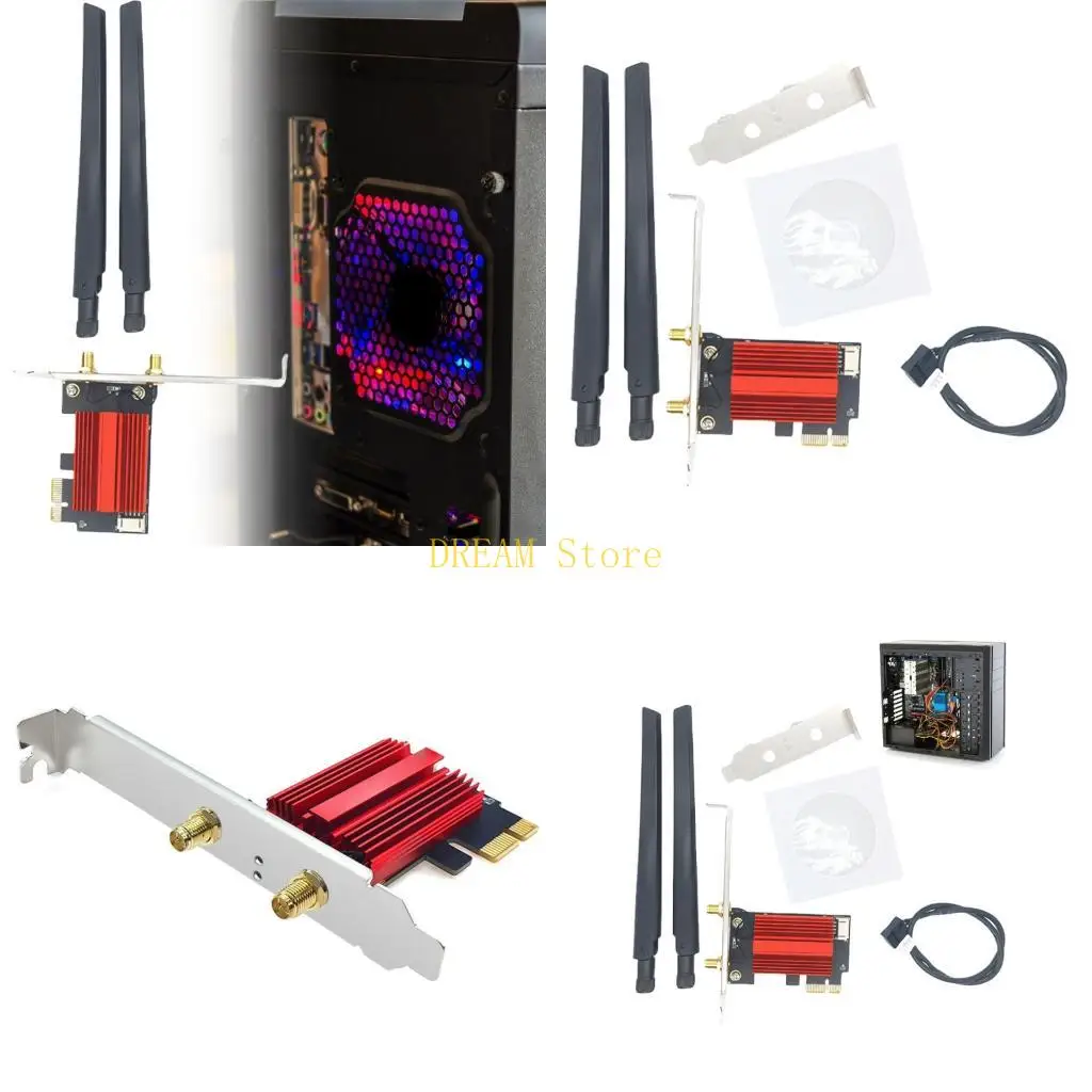 

1200mbps Bluetooth-compatible Adapter 2.4G/5Ghz Double Band PCIE Wifi 5 Adapter best sale