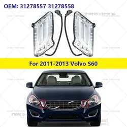 For 2011-2013 Volvo S60 Front LED Day Running Marker Indicator Light Turn Signal Lamp 31278557 31278558