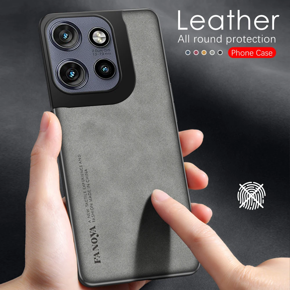 Matte Lambskin Leather Case For Motorola Edge 50 Neo 5G TPU Soft Frame Protect Fundas on Moto Edge50Neo Edge50 Neo 50Neo 5G 2024