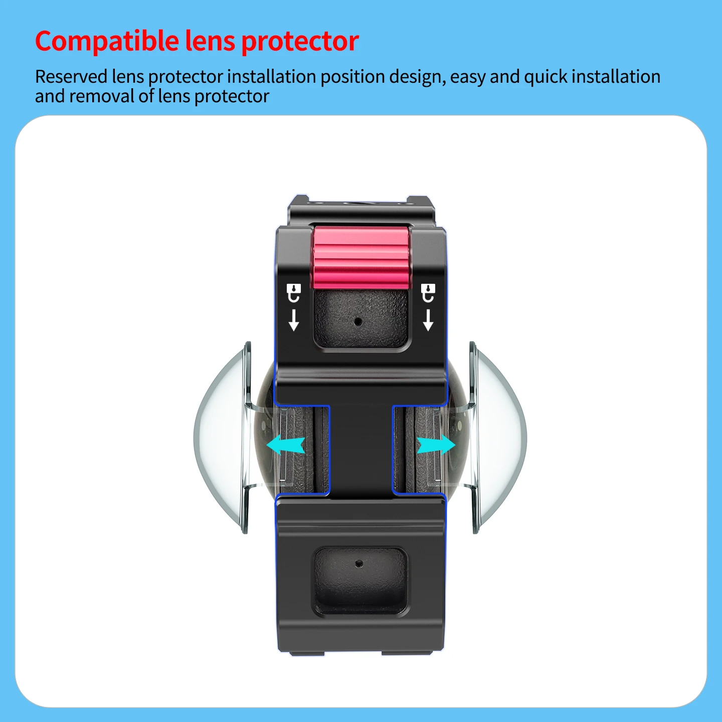 Schutzhülle Kamerakäfig-Set für DJI OSMO 360, Zubehör, Rahmen aus Aluminiumlegierung, 1/4 ARRI Cold Shoe Adapter Shell – Detail 4