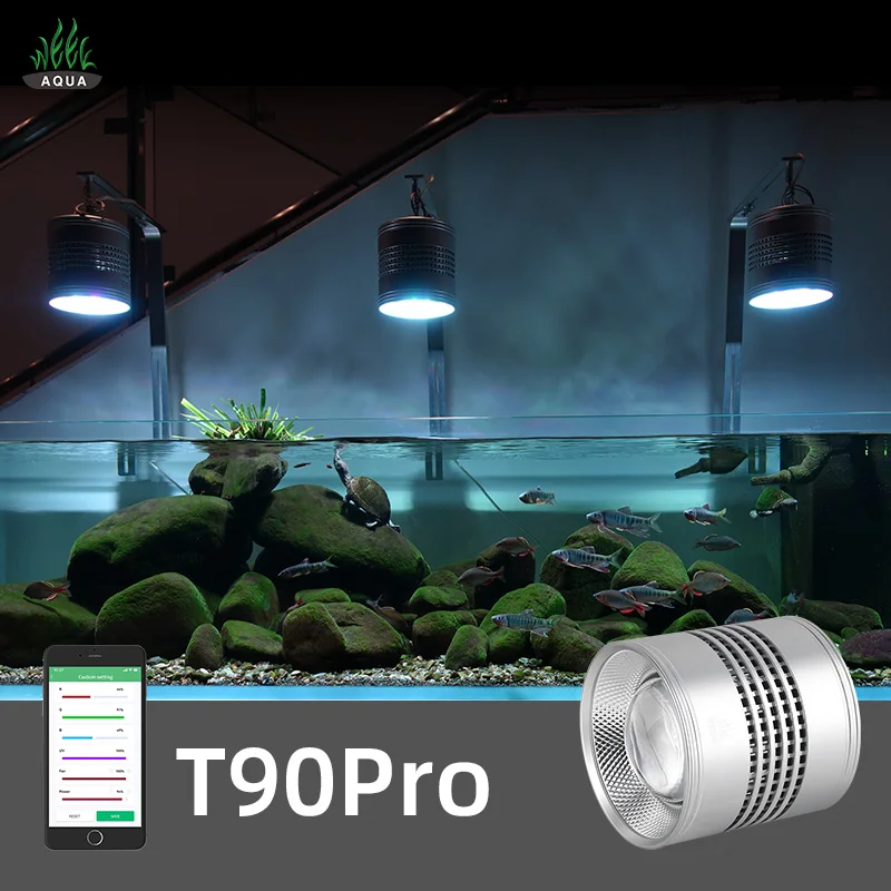 

WEEK AQUA Aquarium Lighting Freshwater Fish Tank Lights Led Full Spectrum RGB UV APP Control t90 Pro Aquarium Lights