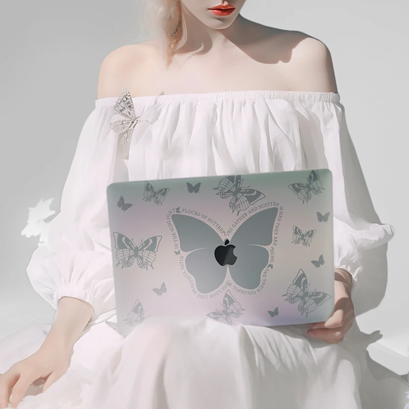 

Butterfly Laptop Case For Macbook Air 13 A2337 M1 M2 M3 Air 15.3 For Macbook Pro 13 A2338 14 16 Protective Cover Hard Shell