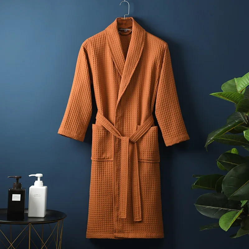 Men Women 100% Cotton Terry Bathrobe Suck Water Towel Sleepwear Spa Hotel Long Bath Robe Kimono Plus Size Dressing Gown Lovers