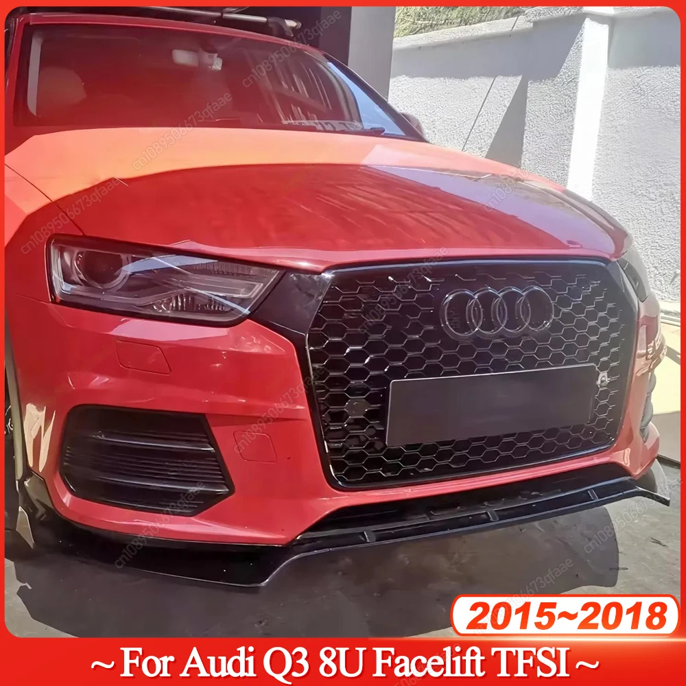

Car Front Bumper Lip Diffuser Splitter Spoiler For Audi Q3 8U 2015-2018 Facelift TFSI Non-Sline ABS Gloss Black Bodykits Tuning