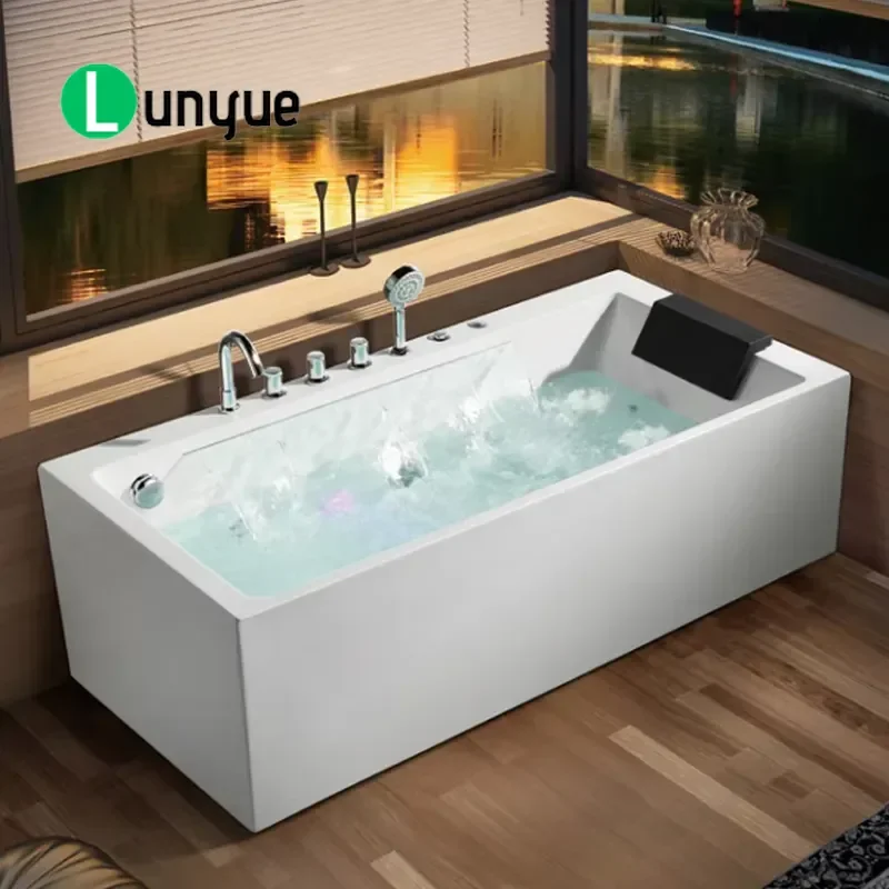 Deluxe Waterfall Spa Bath with Water Massage Function for Hotel Home Bathroom Relaxation Luxury Hydrotherapy