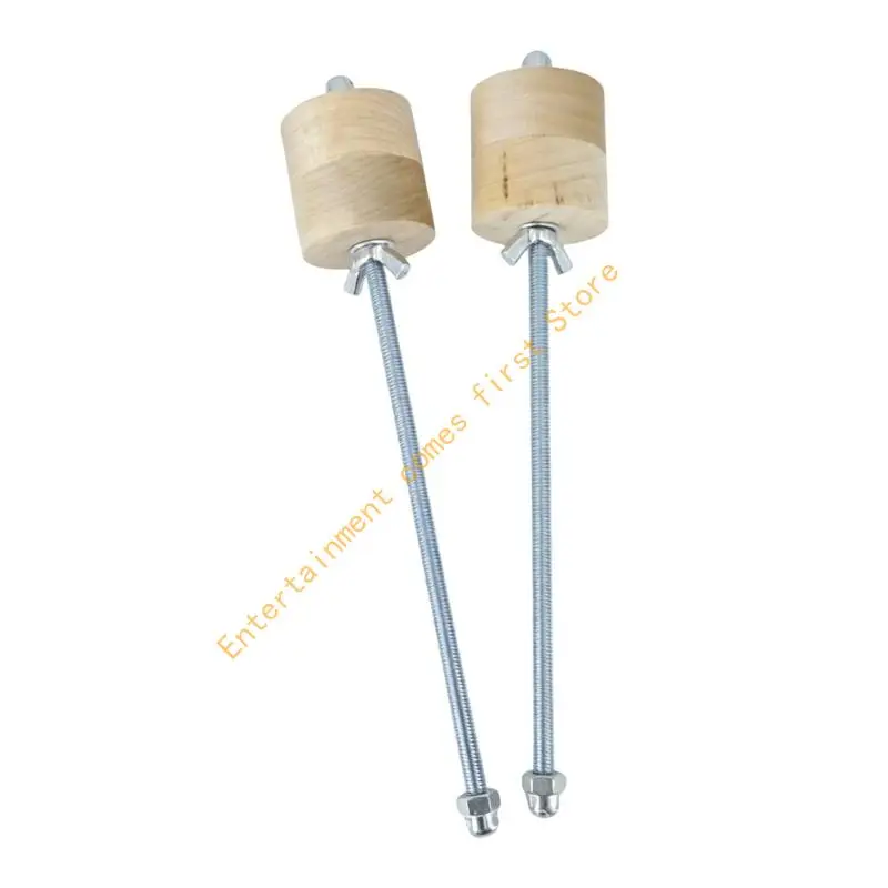 Guitar Spool Clamp Wooden Contact End Clamps for Guitar Maintenance, Adjustable Threaded Rod Pair for Repair, Assembly and
