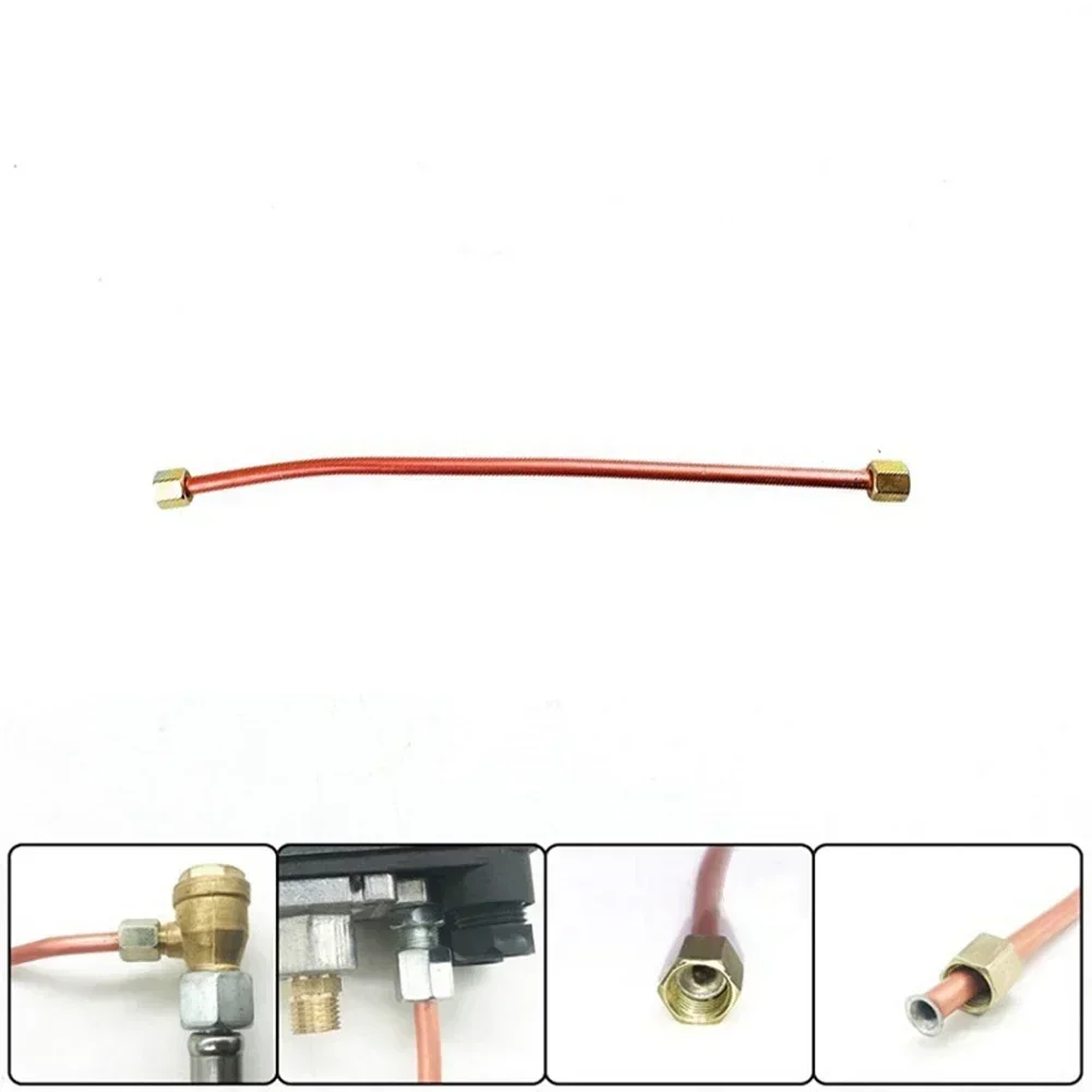 200mm Air Compressor Exhaust Tube Copper Tone Replacement Air Pipe Oil Pump Spare Parts For Connect Air Compressor 1 Piece