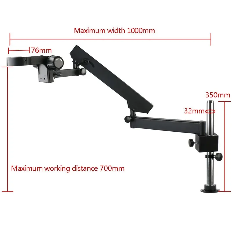 Universe Grocery Store76mm Focusing Bracket 25mm/32mm Column Clamp-on Rocker Arm Trinocular Binocular Stereo Microscope Bracket
