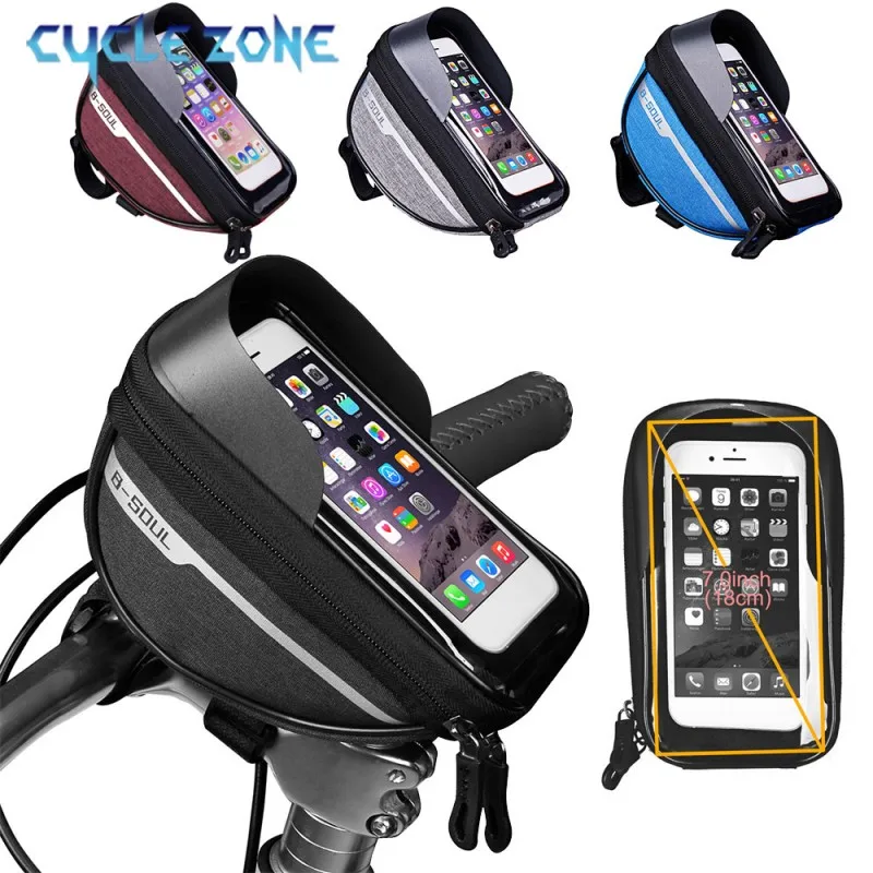 Mountain Bicycle Bag Touch Screen Cycling Handlebar Phone Holder Bag Bike Bags Bicycle Phone Storage Bags Cycling Accessories