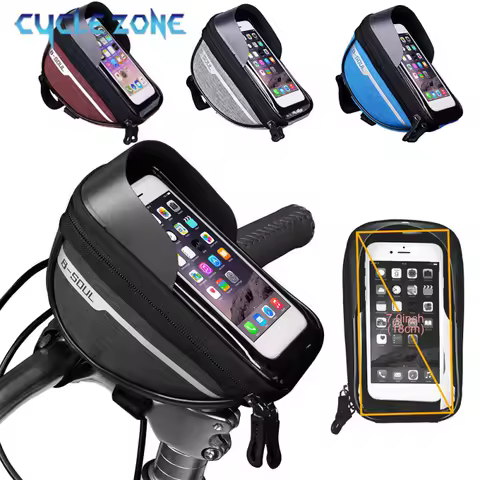 Mountain Bicycle Bag Touch Screen Cycling Handlebar Phone Holder Bag Bike Bags Bicycle Phone Storage Bags Cycling Accessories