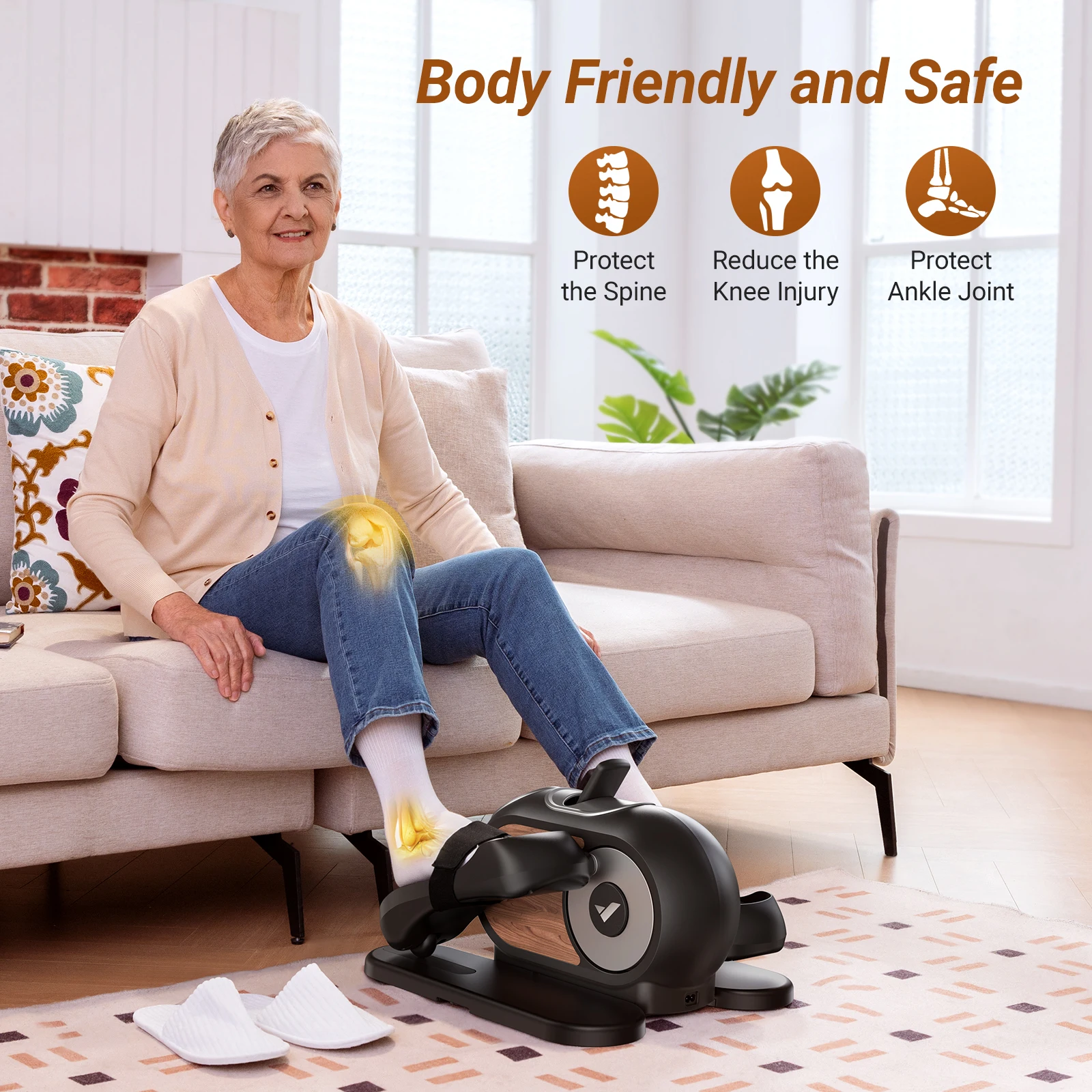 E32 Undertable Elliptical Trainer, Mini Electric Cross Trainer For Home