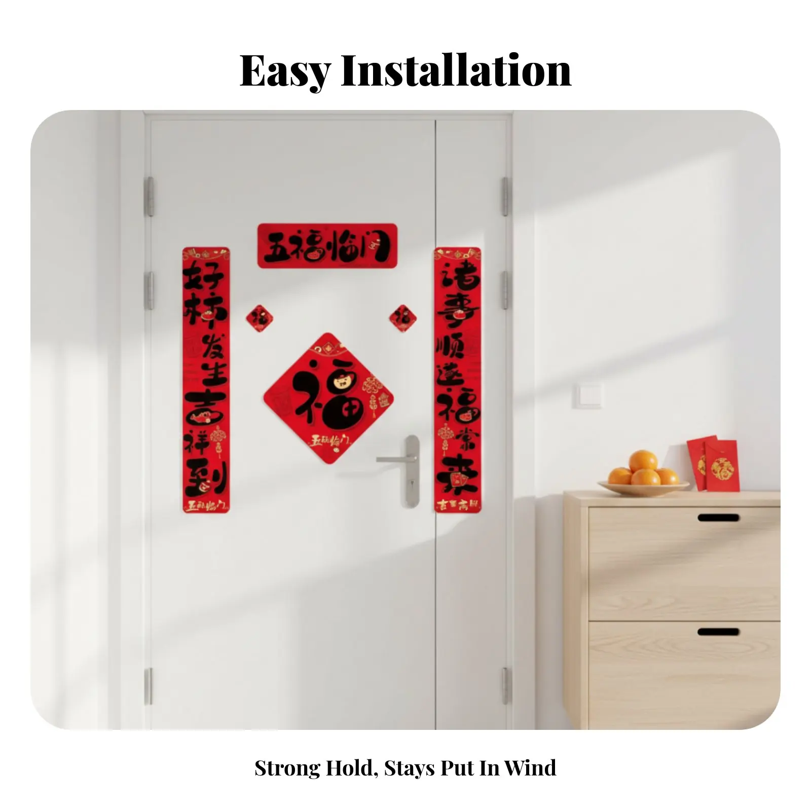 

Door Couplets, Creative 2026 Horse Year Seasonal Holiday Entryway Stickers, Premium Flocking