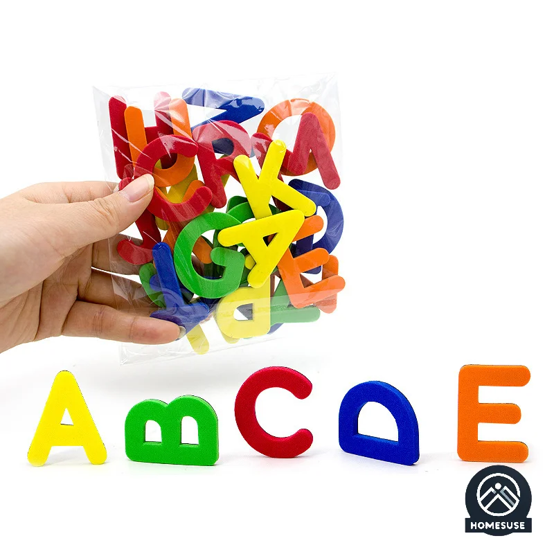 Fridge Magnets Magnetic Letters Numbers Alphabet ABC 123 Plastic Educational Preschool Learning Toy Set Uppercase Lowercase Math