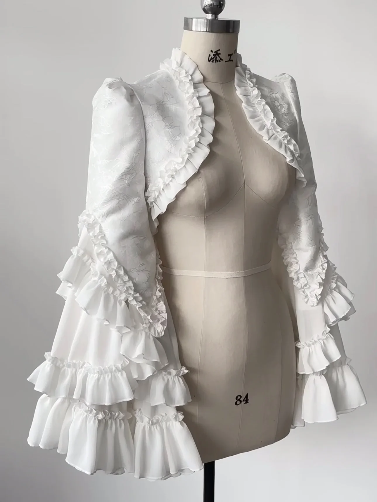 Vampire Romantic Sweet Lacy Blouse Multi Layers Lolita Luxury Gothic Outer Jacket Back Hollow Out All Match Short Blouse Shirt