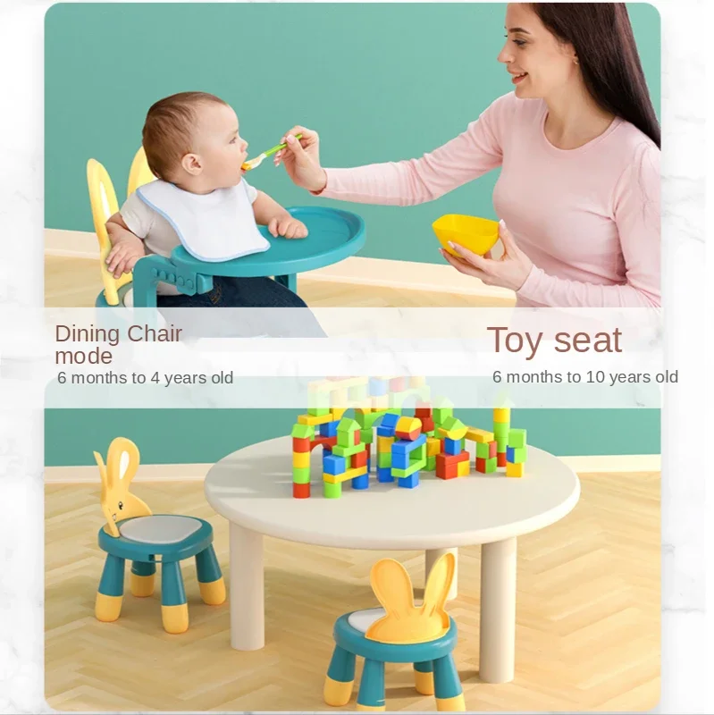 Baby Dining Chair With Plate Children 'S Backrest Chair Dining Table Household Short Bench Small Stool