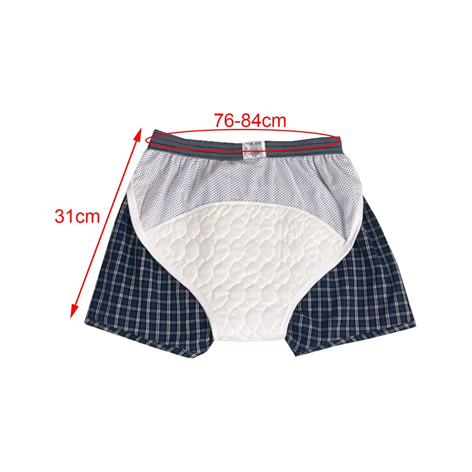 Washable Men Incontinence Underwear Breathable Cotton Diaper Pants for Elderly Leak Proof Reusable Nursing Briefs Extra