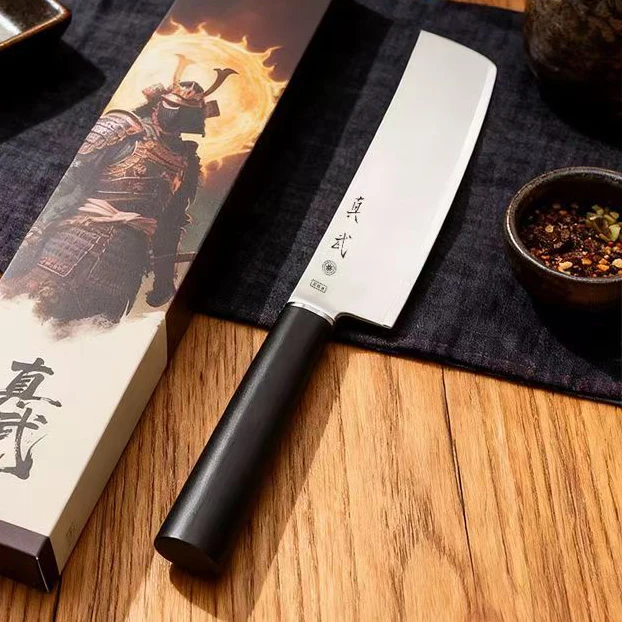 7 Inch Petty Knife  3 Layers Clad Steel 9Cr18Mov Blade Chef Cleaver Meat Slicing Vegetables Japanese Kitchen Knife Ebony Handle
