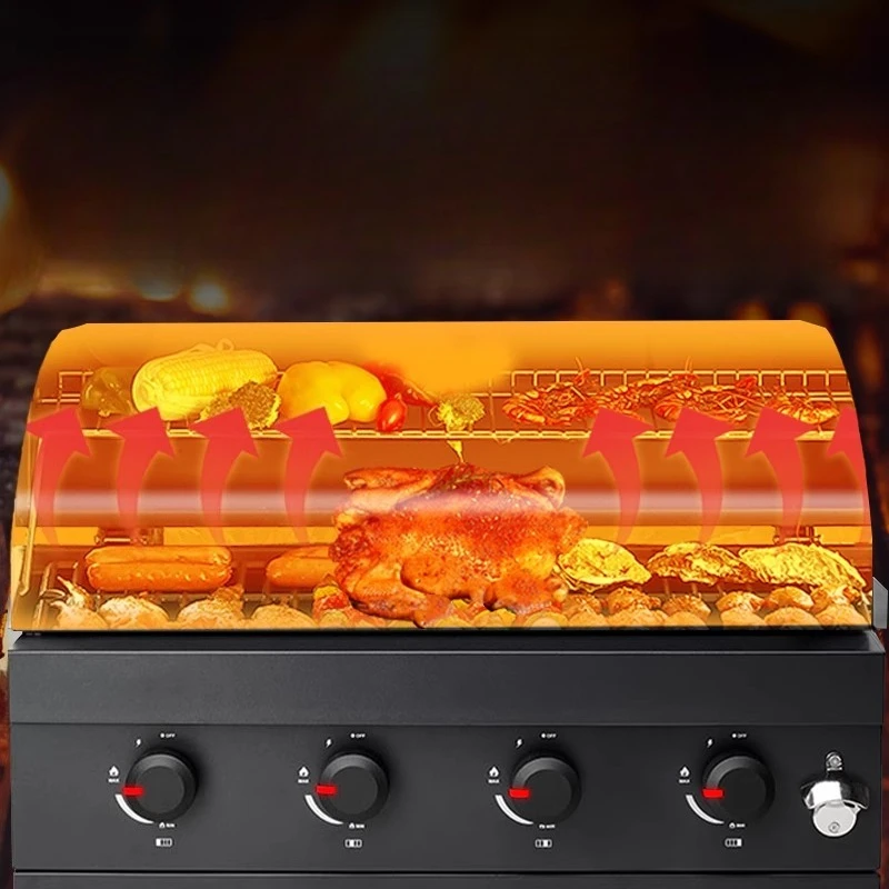 

Villa courtyard gas barbecue rack non-smoking