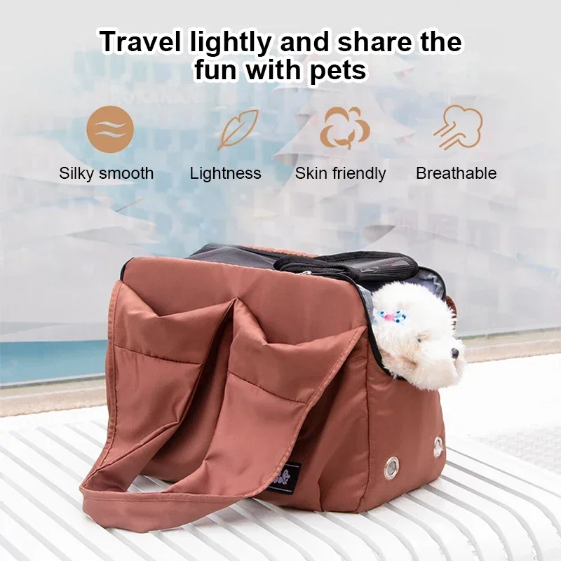 Travel Pet Bag Dog Cat Shoulder Bags Breathable Waterproof Folding Small Dog Outdoor Shoulder Bag Folding Cats Carrying Handbag