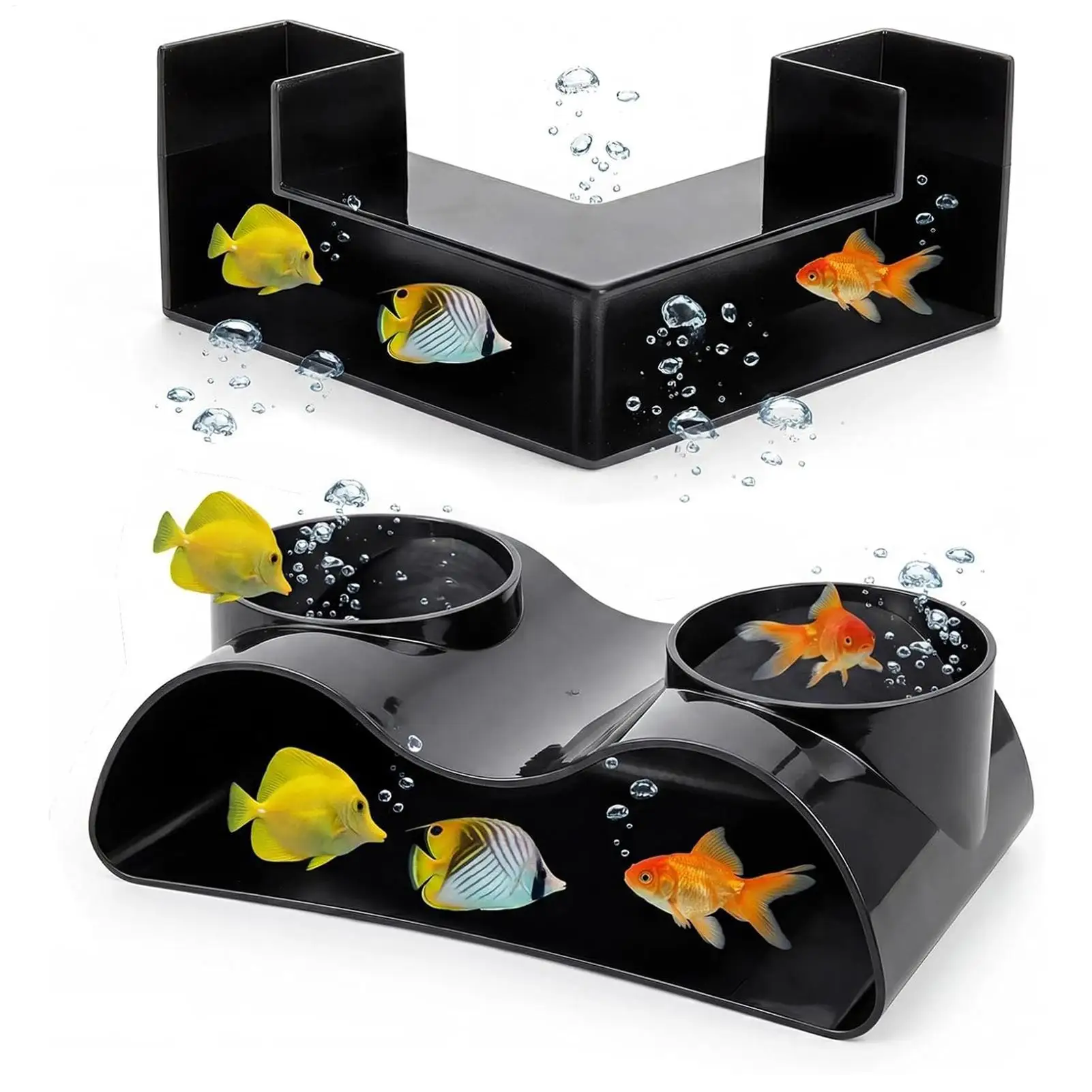 Túnel para peces para acuario, 2 piezas, decoración estética de doble entrada, cueva para peces, decoración para pecera Betta Corydora Catfish Kuhli