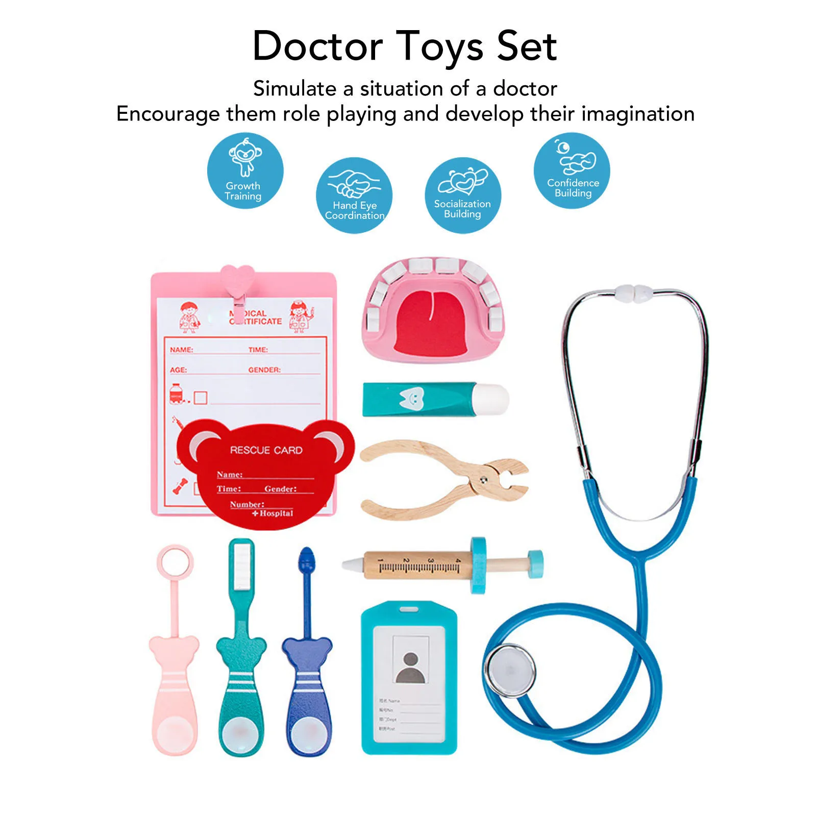 ZK40 Doctor Kit voor kinderen Educatieve simulatie Fantasierijke ontwikkeling Doctor Pretend Set Tandheelkunde