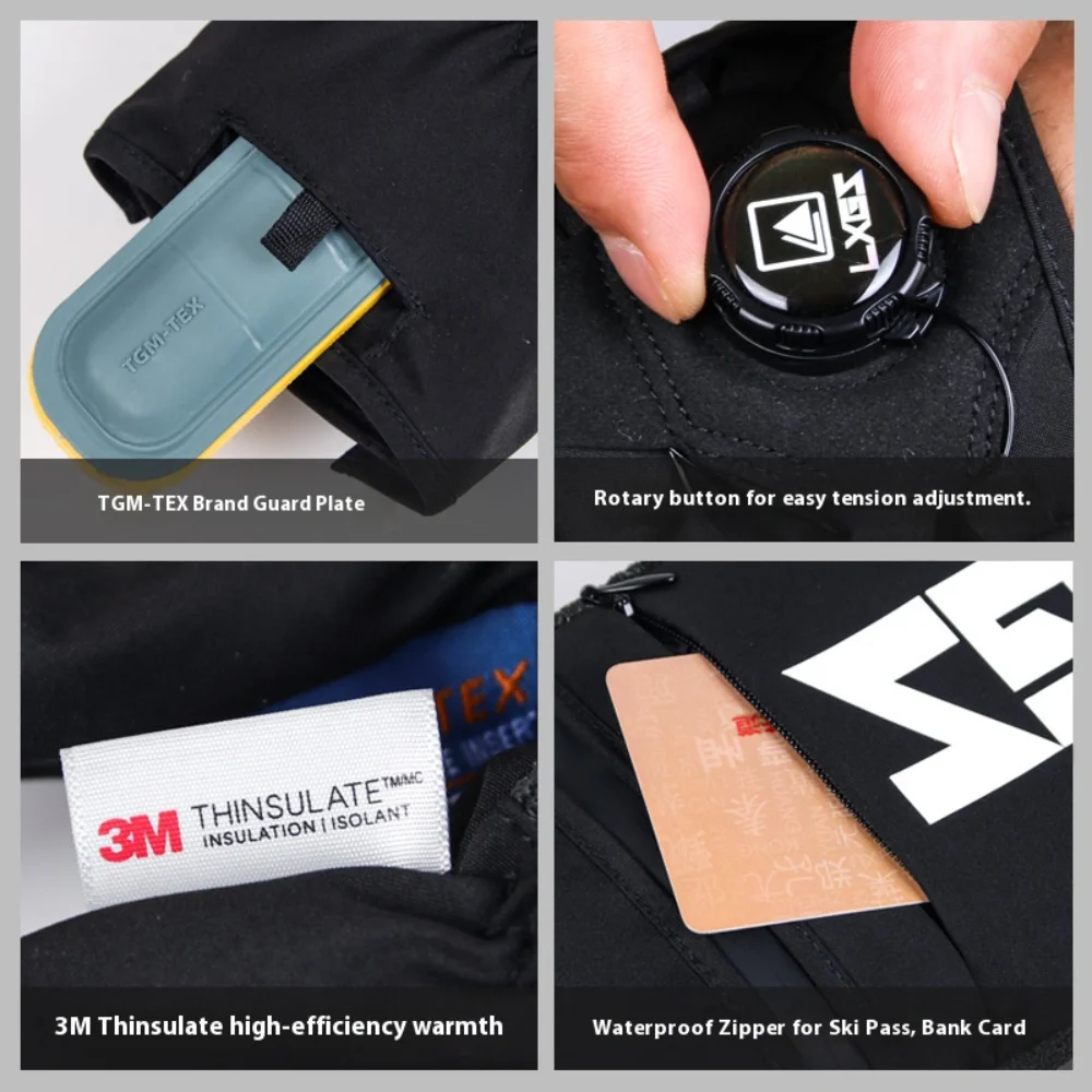 قفازات التزلج الشتوية مقاوم للماء على الجليد على الجليد قفازات التزلج على الجليد ركوب الدراجات في الهواء الطلق التزلج على الجليد قفازات الرجال النساء حراس المعصم