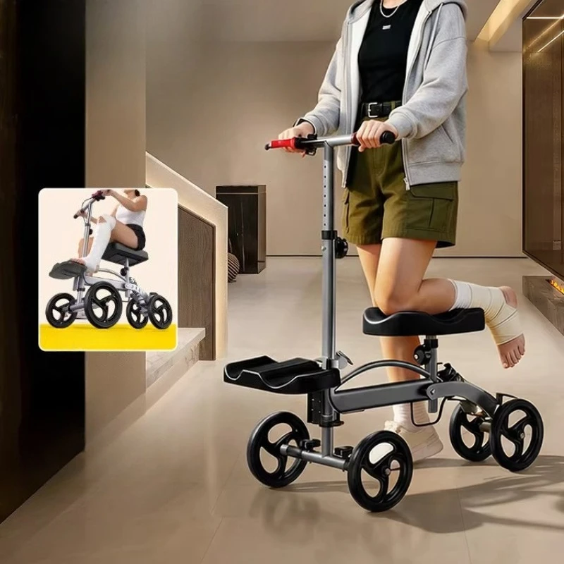 

Роллатор из углеродистой стали для взрослых, реабилитационный, регулируемый, одноколенный, усиленный, для поддержки при ходьбе