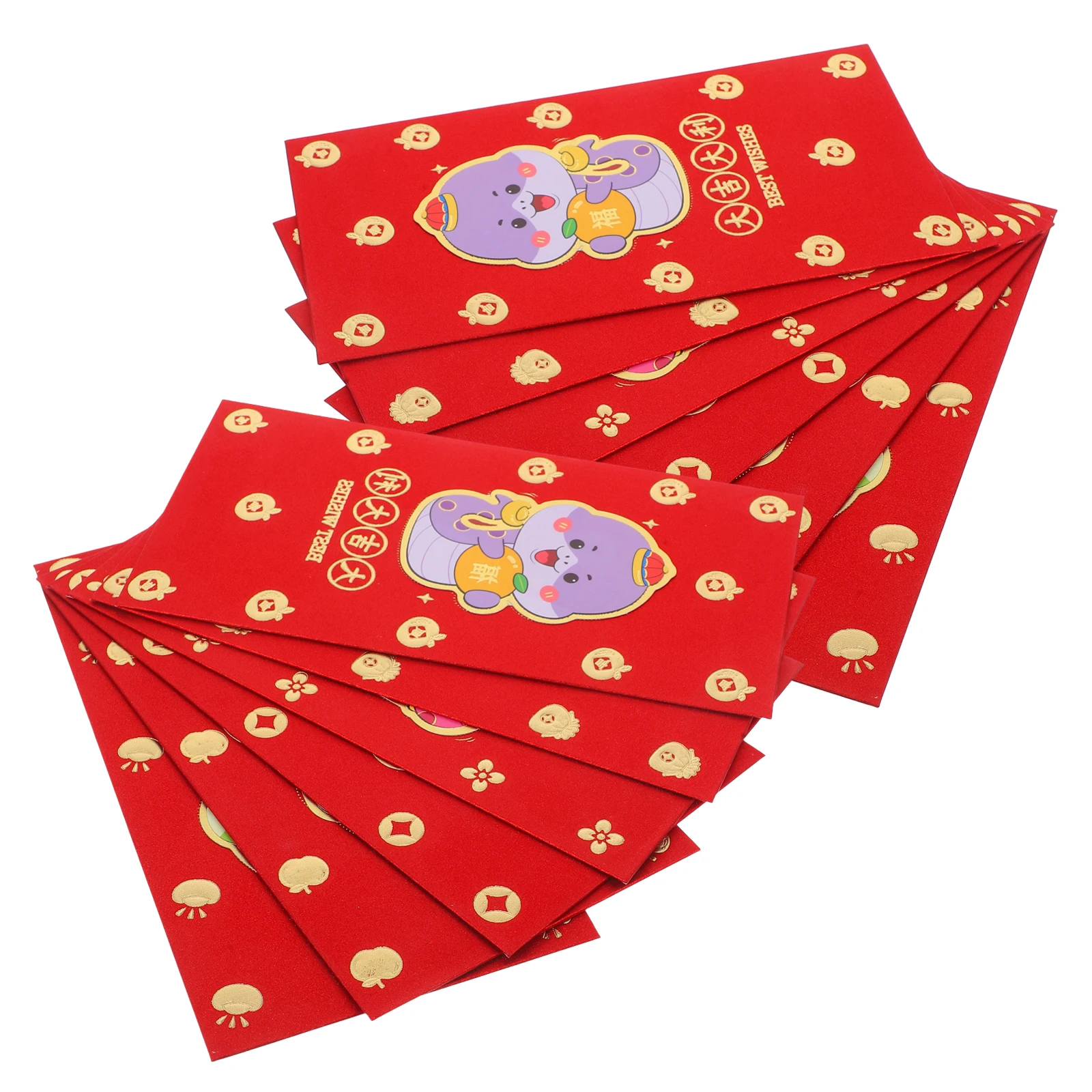 

12 Pcs Red Envelopes Glitter Matte Finish Chinese Lucky Money Bags Hong Bao Cash Packets Spring Festival Snake Design New Year