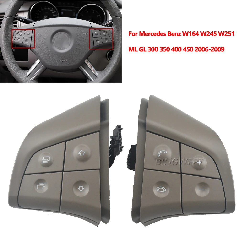 Steering Wheel Switch Control Buttons Car Multi-function Keys For Mercedes Benz GL ML R B Class W164 W245 W251 1648207910