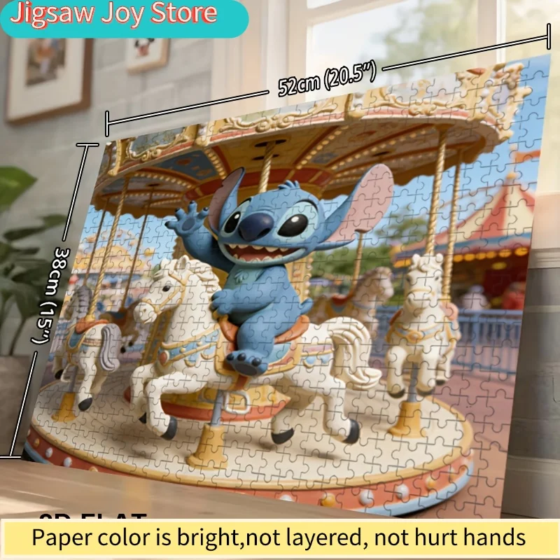 Dekoracja domu z motywem Disneya, Stitcha i Myszki Miki |   Puzzle 2D, idealne do łamania głowy dla dorosłych, wieczorów gier rodzinnych, C